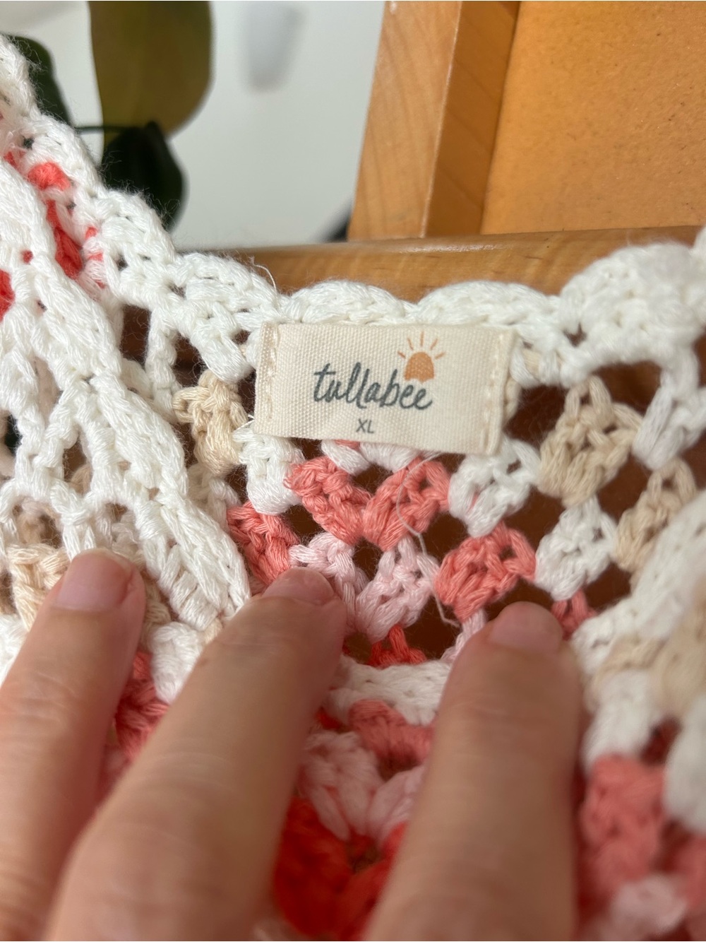 Boho Crochet Tank Top in Cream and Pink - Picture 2 of 5